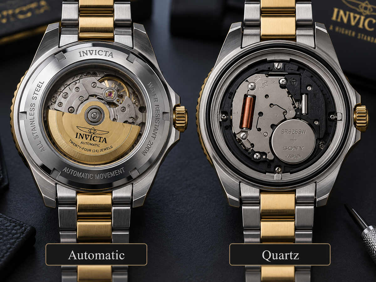 Invicta automatic and quartz watch movement comparison